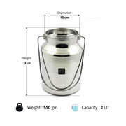 Premium Stainless Steel Milk & Oil Container with Lid  – Storage Container