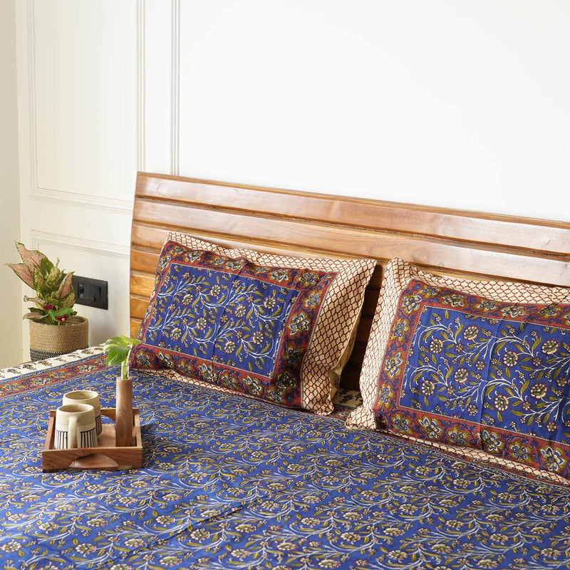 local-kala-kalamkari-blue-flat-fitted-bedsheet-90x108-inches