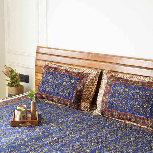 local-kala-kalamkari-blue-flat-fitted-bedsheet-90x108-inches