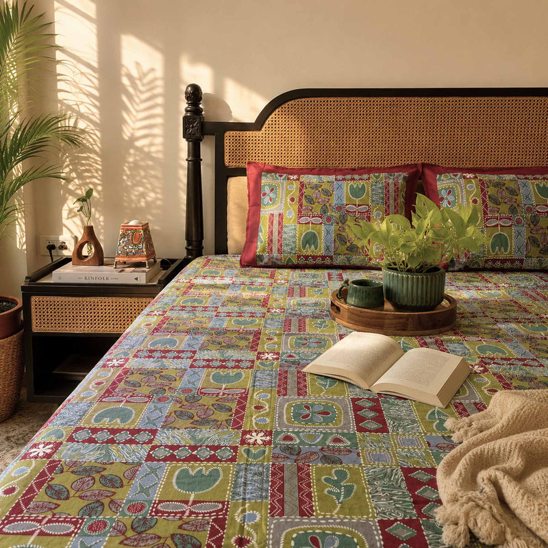 local-kala-5-bedsheet-flat-i-fitted-bedsheet-100x108-inches