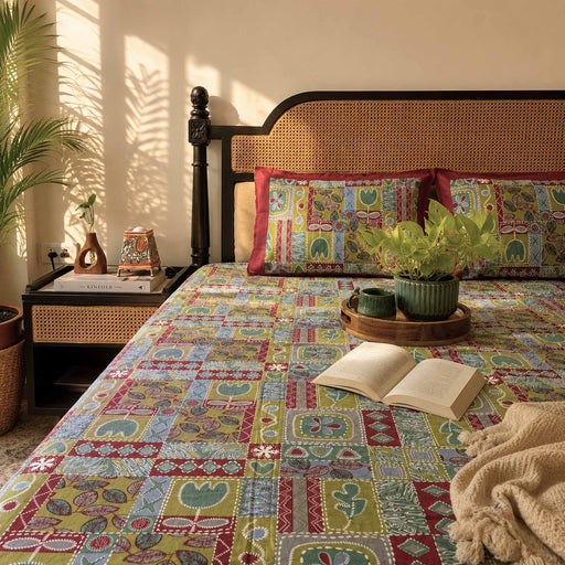 local-kala-5-bedsheet-flat-i-fitted-bedsheet-100x108-inches