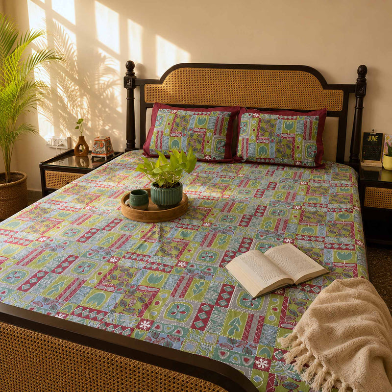 local-kala-5-bedsheet-flat-i-fitted-bedsheet-100x108-inches