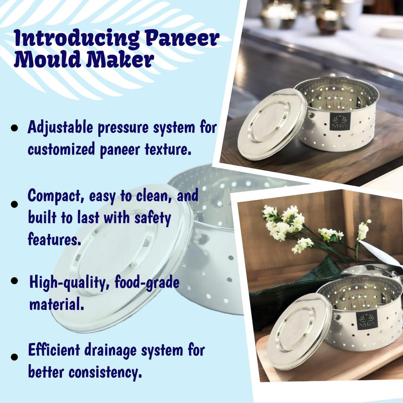 Stainless Steel Glossy-Finish Round Cheese/Paneer Maker – Kitchen Utensil