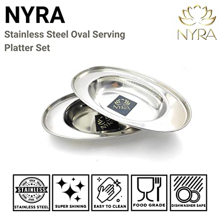 Stainless Steel Serving Plate Set – Kitchen Utensil