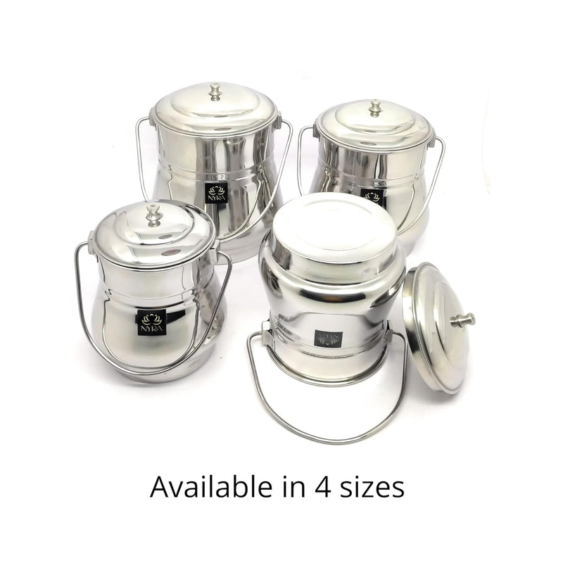 Stainless Steel Milk Pot/Container with lid – Storage Container