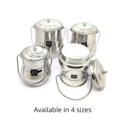 Stainless Steel Milk Pot/Container with lid – Storage Container