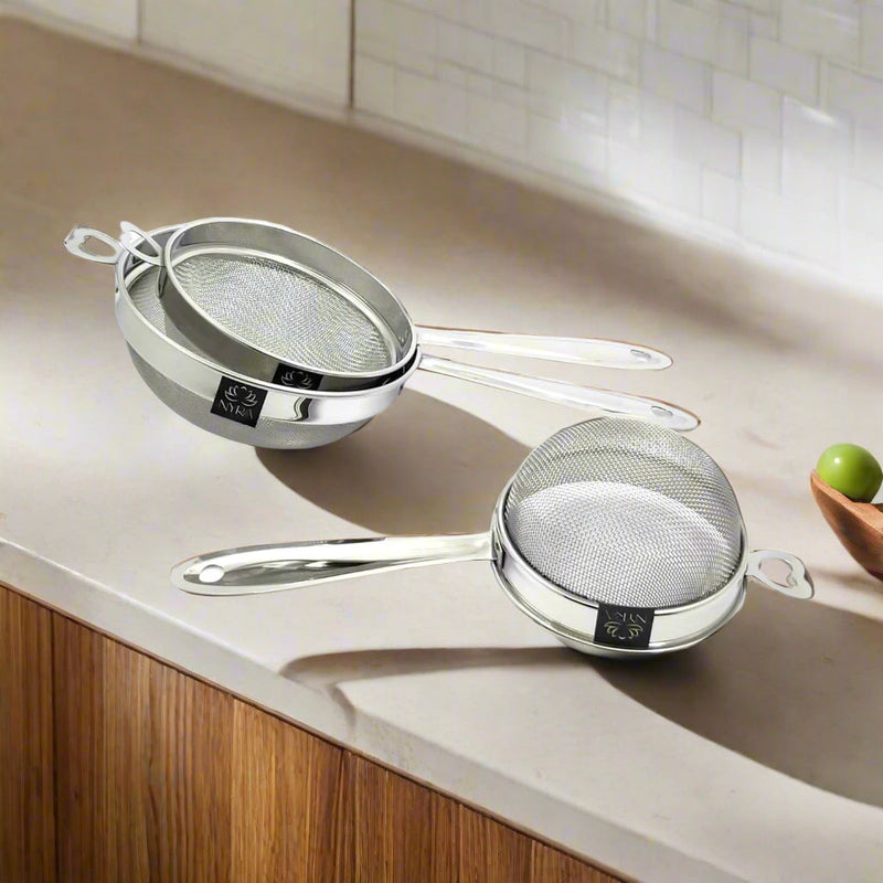 Stainless Steel Liquid Filter/Strainer (Set of 3) – Kitchen Utensil