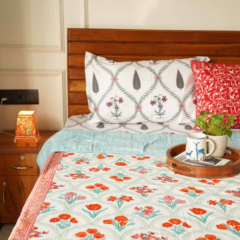 local-kala-double-bed-reversible-mul-dohar-ambarsariya-red