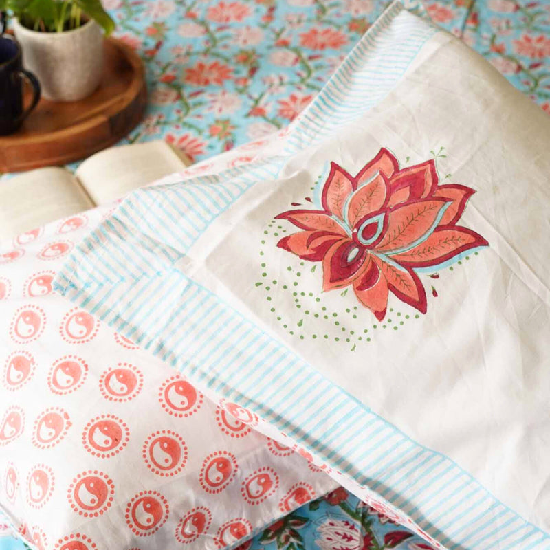 local-kala-ambar-handblock-percale-bedsheet-108x108-inches