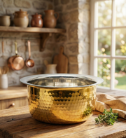 Traditional Brass Bhagona (Kalai Coated) – Kitchen Utensil
