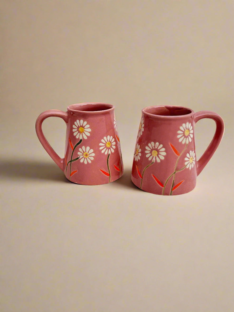 Nurture India Garden Bloom Mug Pink Floral Design 12-oz
