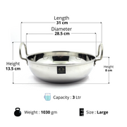 Stainless Steel Induction-base Kadhai/Wok