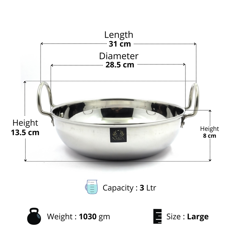 Stainless Steel Induction-base Kadhai/Wok