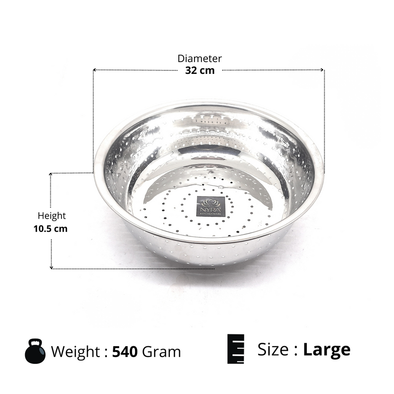Stainless Steel Rice, Fruits & Vegetables Basin Strainer/Colander – Kitchen Utensil