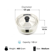 Stainless Steel Pulao Handi with Lid and PVC Knob – Cooking Handi