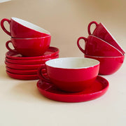 The Bold Red Cappucino Cup Saucer Set