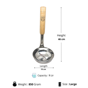 Stainless Steel Ladle with Wooden Handle – Serving Ladle