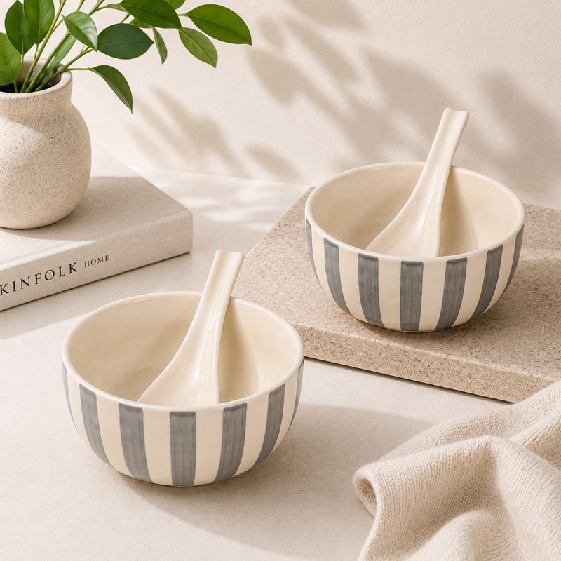 ceramic-kitchen-noir-ivory-stripe-soup-bowls-with-spoons
