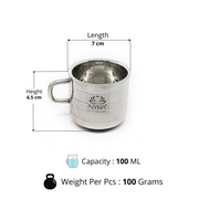 Stainless Steel Double-wall Mini/Piyali Tea Cup Set – Kitchen Utensil