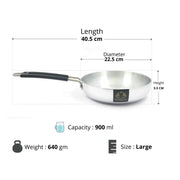 Aluminum Induction Fry Pan with Stainless-steel lid 
