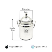 Stainless Steel Barni Milk Pot/Dolchi with Lid – Kitchen Utensil