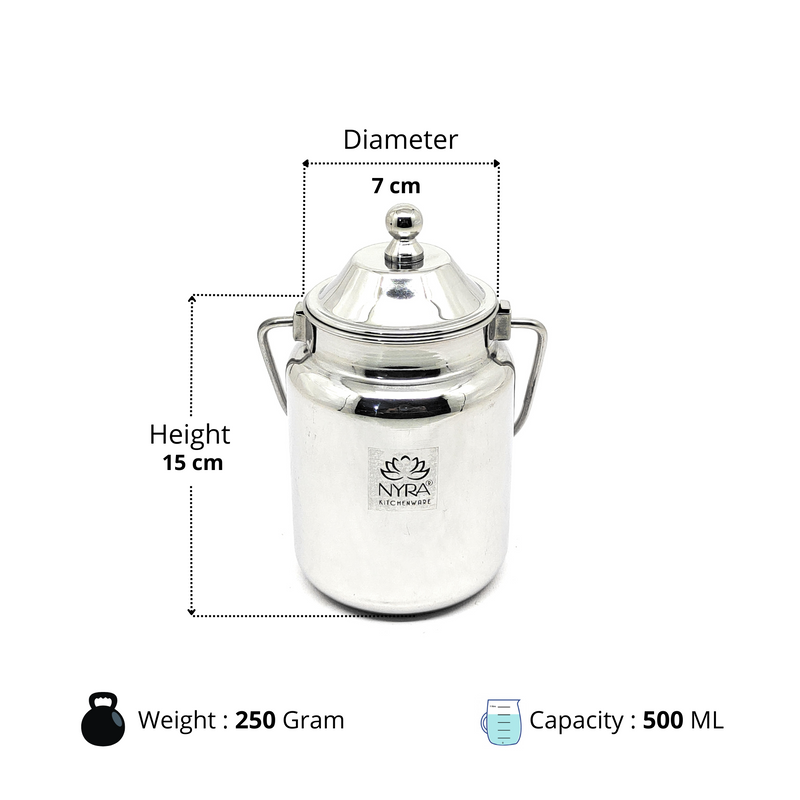 Stainless Steel Barni Milk Pot/Dolchi with Lid – Kitchen Utensil