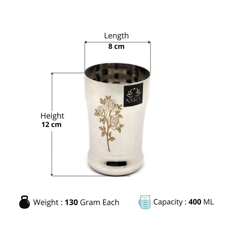 Stainless Steel Glass /Tumbler for Water 400 ML each – Drinking Tumbler
