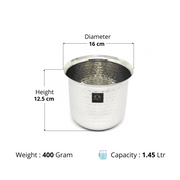 Premium Stainless Steel Hammered Deep Water Gunj - 6 Sizes – Kitchen Utensil