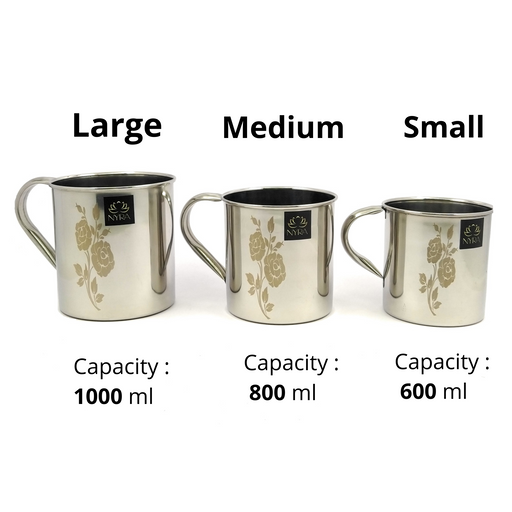 Stainless Steel Laser Printed Mug with Glossy Finish – Kitchen Utensil