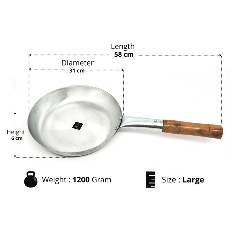Iron Chinese Fry Pan with Wooden Handle – Frying Pan