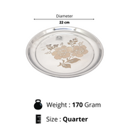 Stainless Steel Quarter Plate/Stainless Steel Flower Design Lazer Print/ – Kitchen Utensil