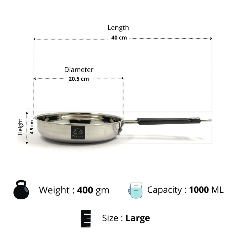 Stainless Steel Fry Pan with Riveted PVC Handle – Frying Pan