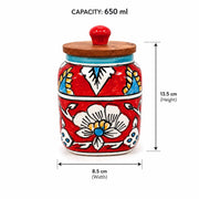 local-kala-hand-painted-ceramic-storage-jars-set-of-2-new