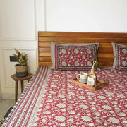 local-kala-kalamkari-red-bedsheet-90x108-inches