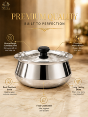 nyra-kitchenware-stainless-steel-serving-handi-with-lid-glossy-mirror-finish-serving-pot-curry-gravy-dal-sabzi-rice-biryani-serving-bowl-easy-grip-knob