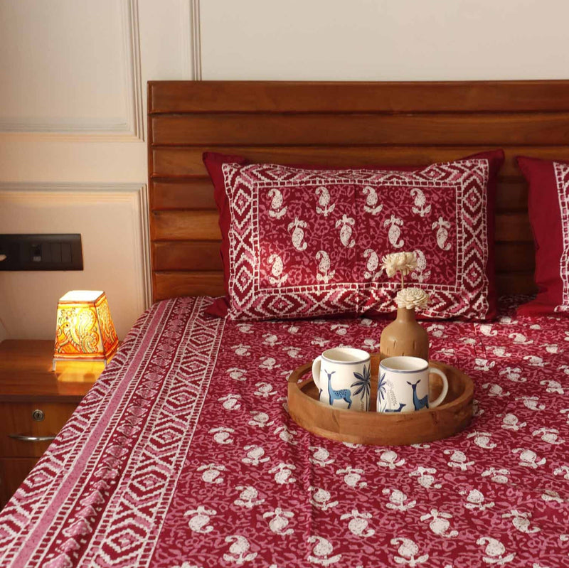 local-kala-dabu-wine-single-bed-bedsheet-60x90-inches