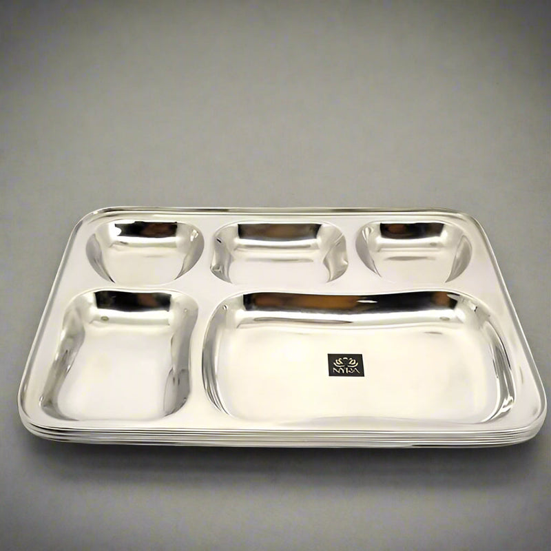 Stainless-Steel Apple shaped 5 in 1 divided compartment Bhojan Thali – Kitchen Utensil