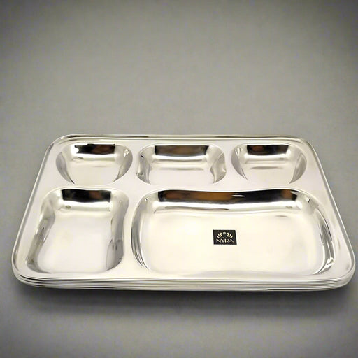 Stainless-Steel Apple shaped 5 in 1 divided compartment Bhojan Thali – Kitchen Utensil