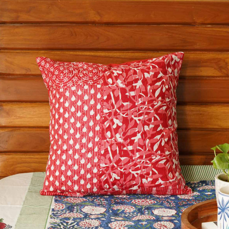 local-kala-laal-kantha-cushion-cover