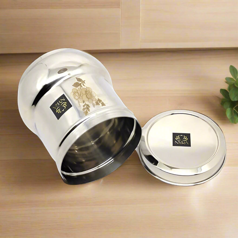 Stainless-Steel Belly Shaped Deep Storage Box Containers Dibba