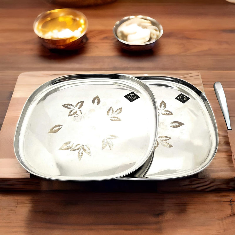 Stainless-Steel Full-Size Lunch/Dinner Plates  – Kitchen Utensil