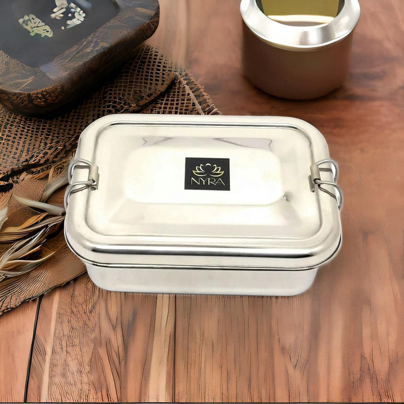 Stainless Steel Food Pack Lunch Box with Locking Clip – Storage Container
