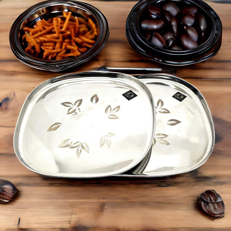 Stainless-Steel Full-Size Lunch/Dinner Plates  – Kitchen Utensil