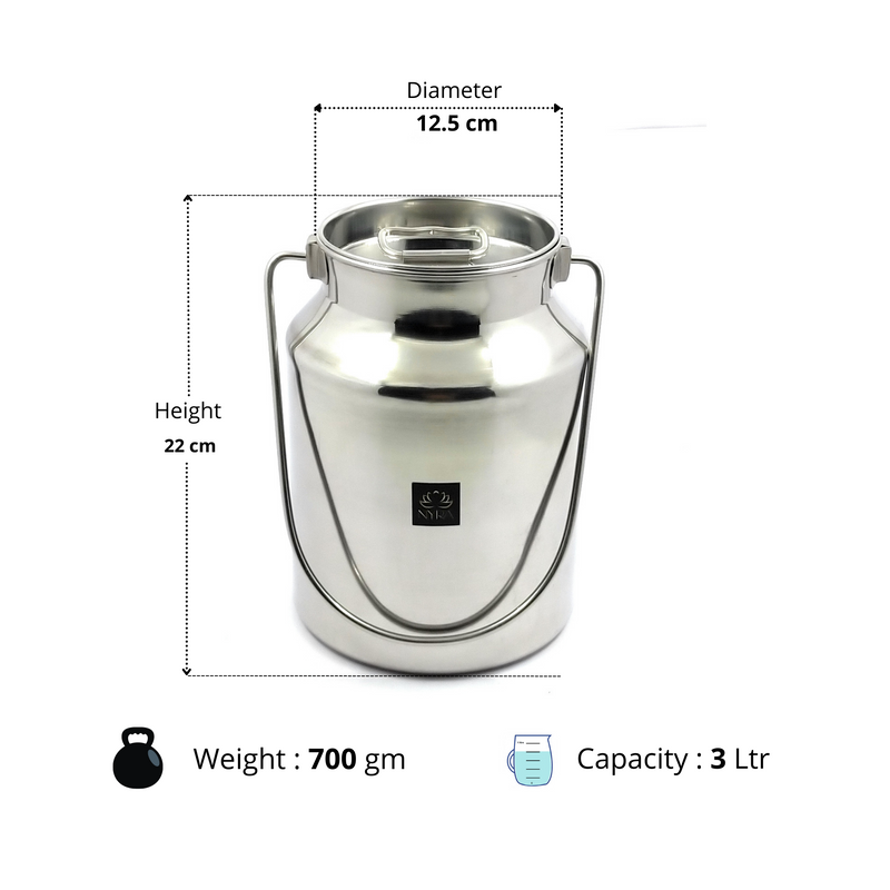 Premium Stainless Steel Milk & Oil Container with Lid  – Storage Container