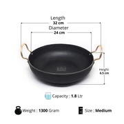 Pure Iron Wok/Deep Kadhai with – Cooking Wok