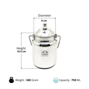Stainless Steel Barni Milk Pot/Dolchi with Lid – Kitchen Utensil