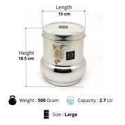 Stainless-Steel Belly Shaped Deep Storage Box Containers Dibba