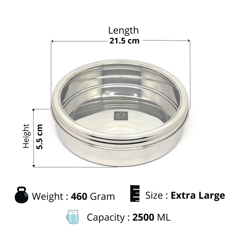 Stainless Steel Storage-Box with See Through Lid – Storage Container