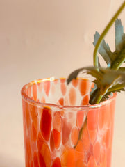 Nurture India Antique Flat Glass Vase Red