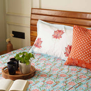 local-kala-ambar-handblock-percale-bedsheet-108x108-inches